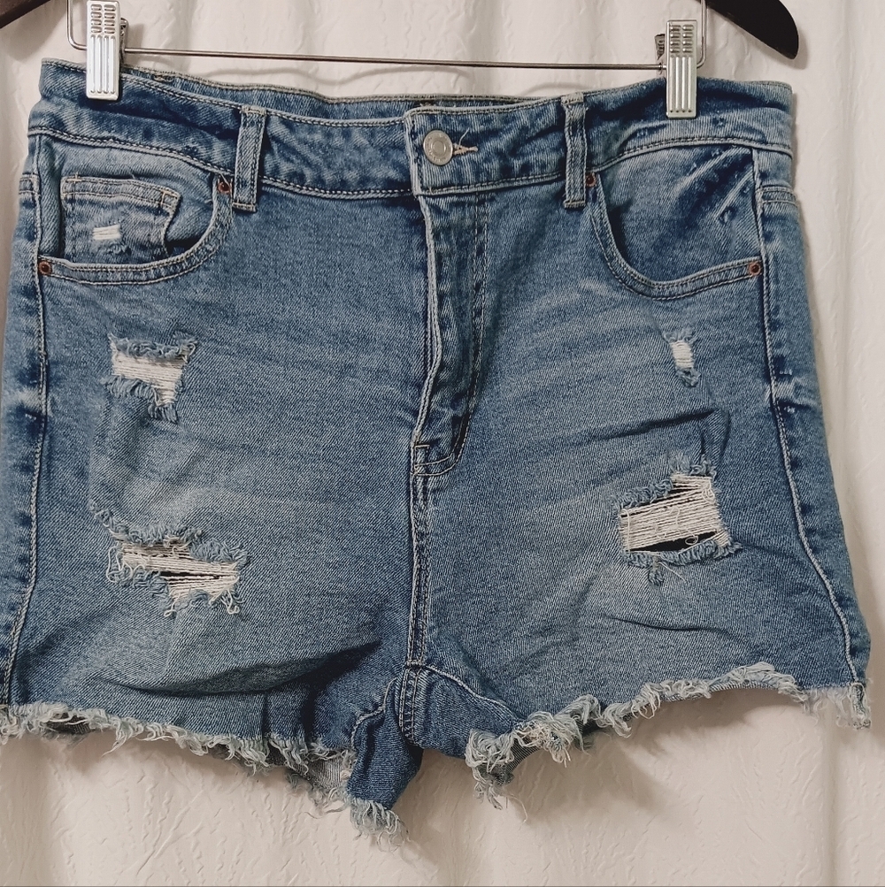 Wax Jeans Collection Distressed Denim Women Shorts Size 2XL